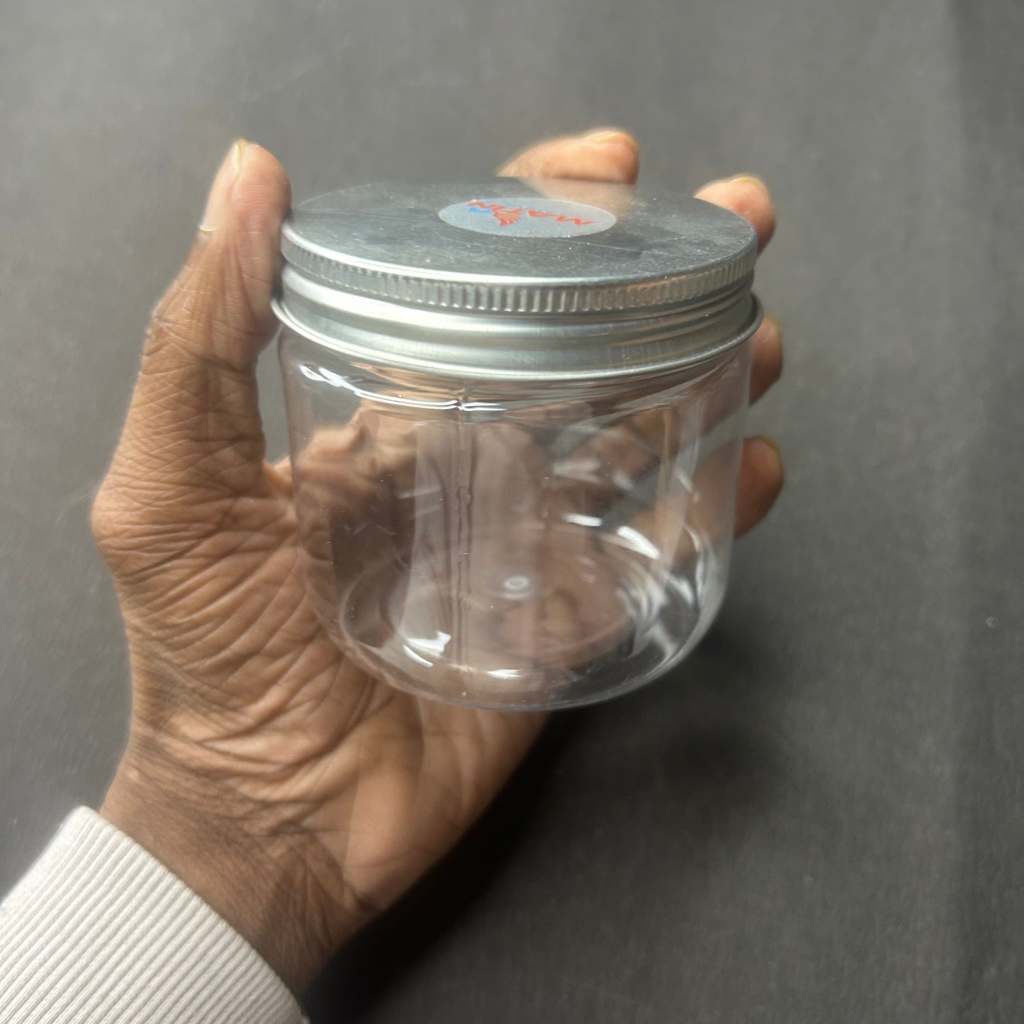 Transparent Jar Silver Cap 100ml 12 pcs PM302