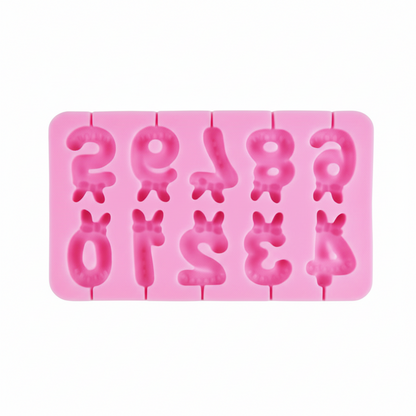 10-cavity silicone number mold | CFM419