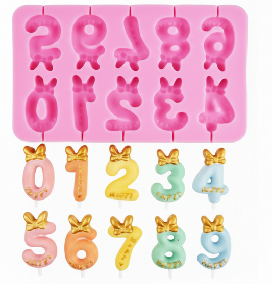 10-cavity silicone number mold | CFM419