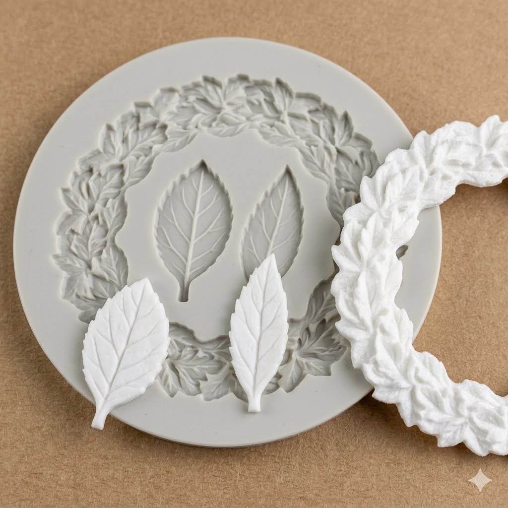Rose Frame & Leaf Silicone Mold | CFM446