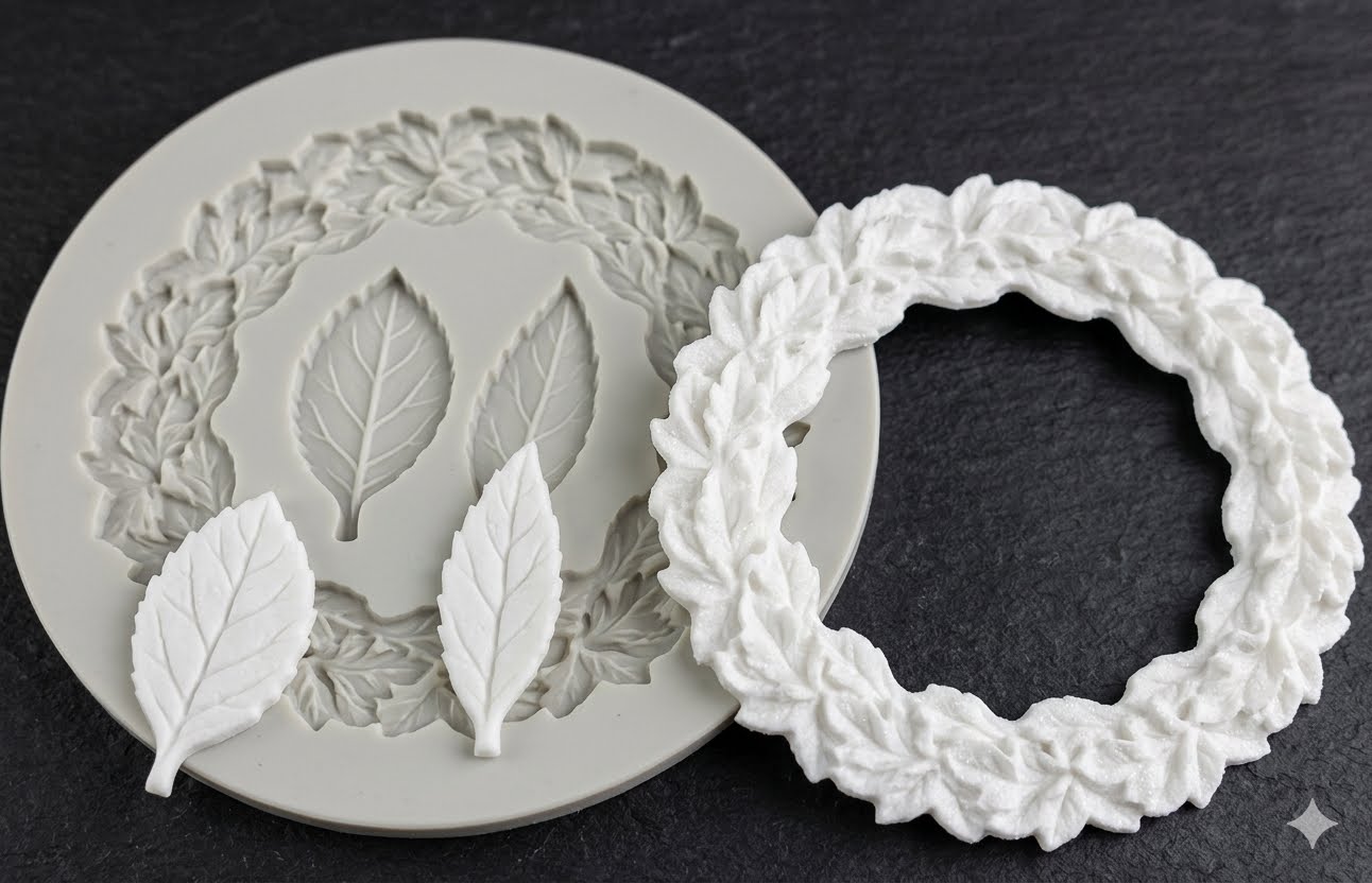 Rose Frame & Leaf Silicone Mold | CFM446