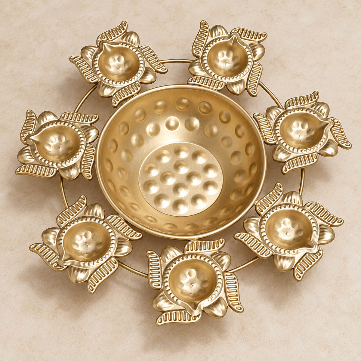 Swastika Design 7 Diya Urli | HOM-WCT038 (coloured)