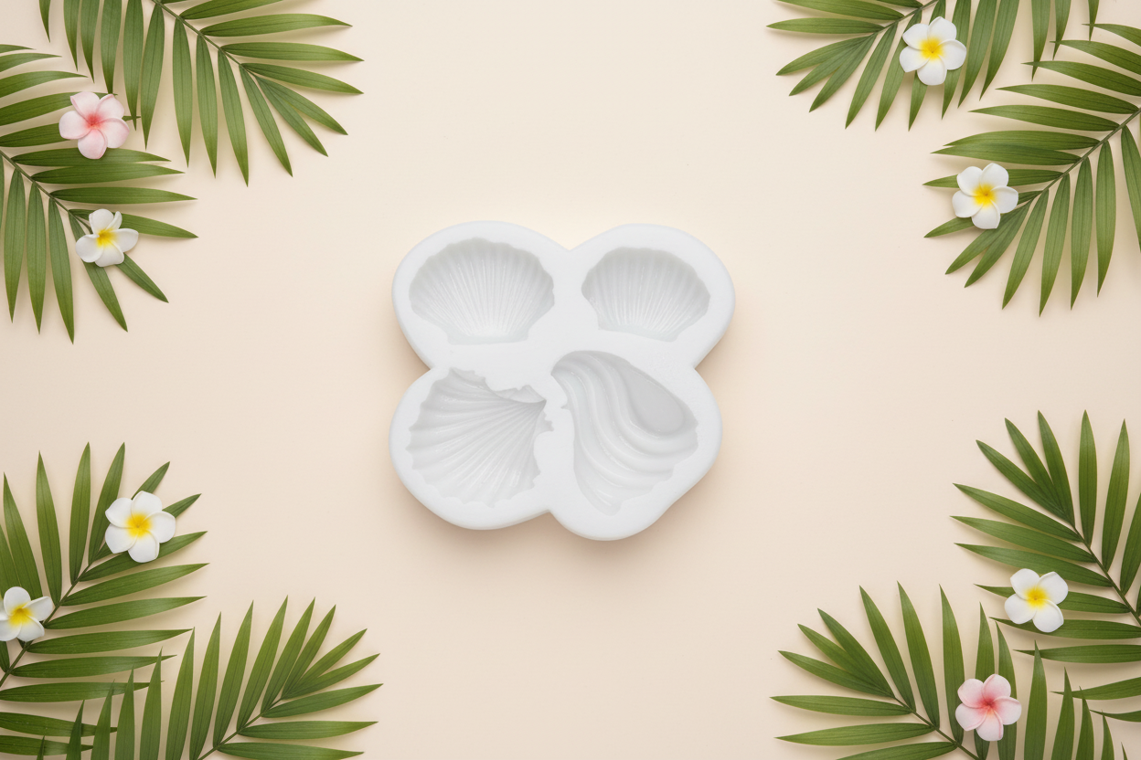 4 cavity Seashell Silicone Mold |  Candle, Soap & Resin Making | CFM397 (own)