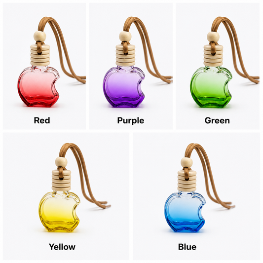 Apple Shape Glass Car Diffuser Bottle with Wooden Cap (10 ml) HDF015