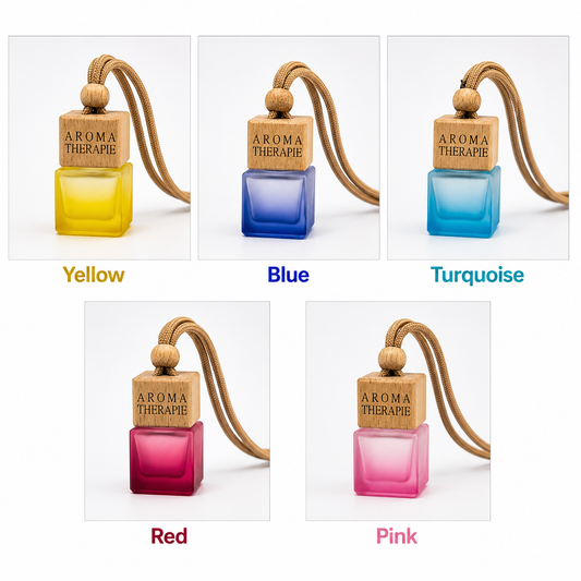 Square Frosted Glass Car Diffuser Bottle with Wooden Cap (10 ml) | HDF017
