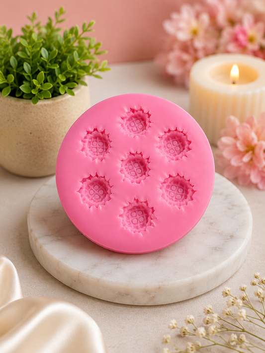 7 Cavity Candle Flower Silicone Mold for Resin, Fondant & Craft Projects | CFM440
