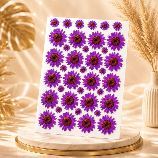 Purple Daisy Flower UV Transfer Sticker | UV013