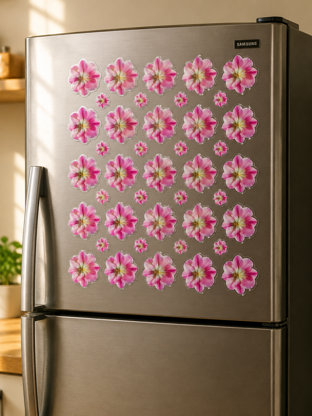 Premium Pink Petunia UV Transfer Stickers | UV010