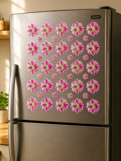 Premium Pink Petunia UV Transfer Stickers | UV010