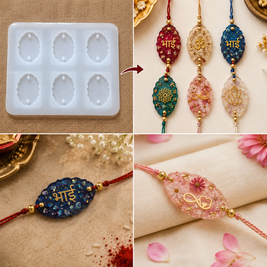Vintage Oval Frame Rakhi Mold | 6 Cavity | ARM544