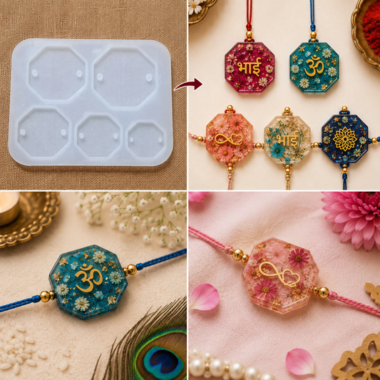 Modern Octagon Rakhi Silicone Mold (5 Cavity) | ARM545