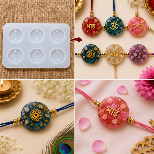 Classic Round Rakhi Silicone Mold | 6 Cavity