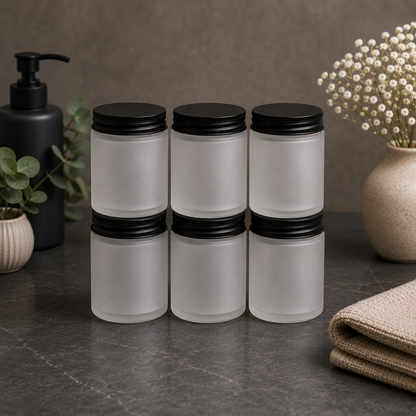 250ml Frosted Black Cap 6 pcs PM236