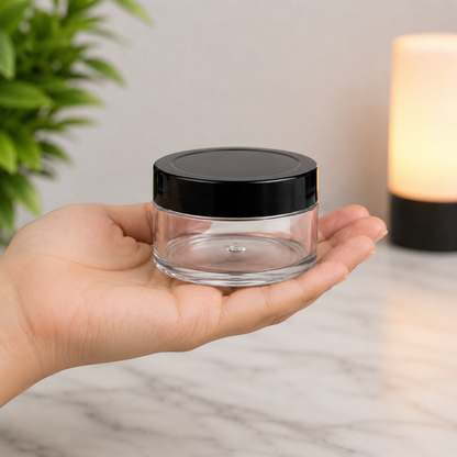 25g Acrylic Jar Black Cap PM087