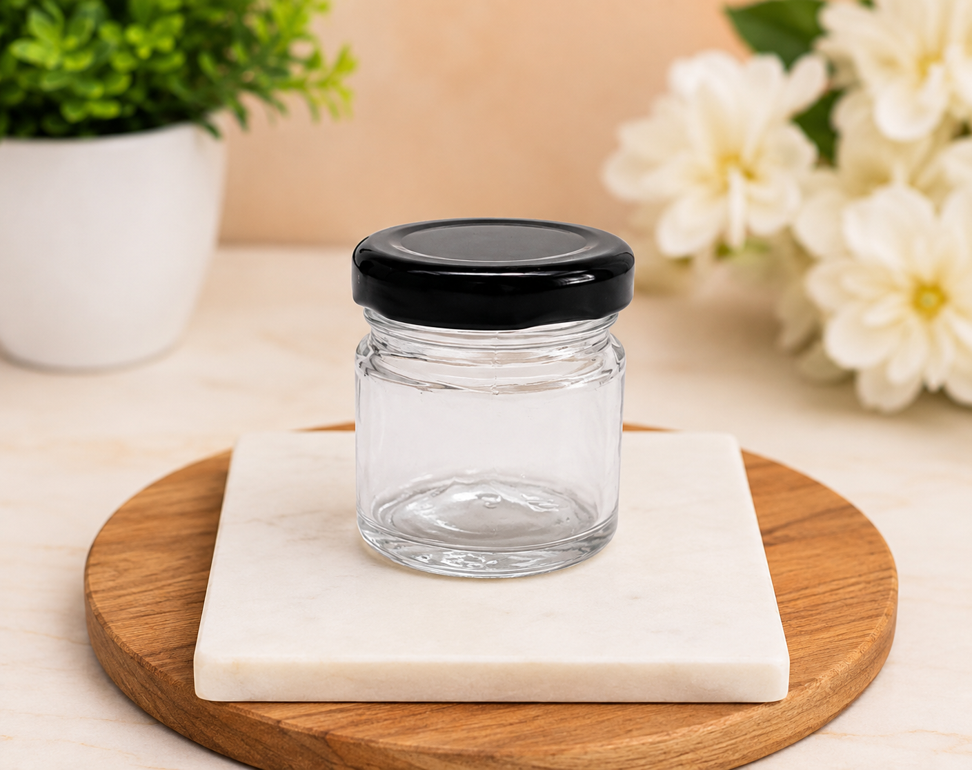 Glass Candle Jars 40ml Glass Jar (B. Cap) 6pcs PM093