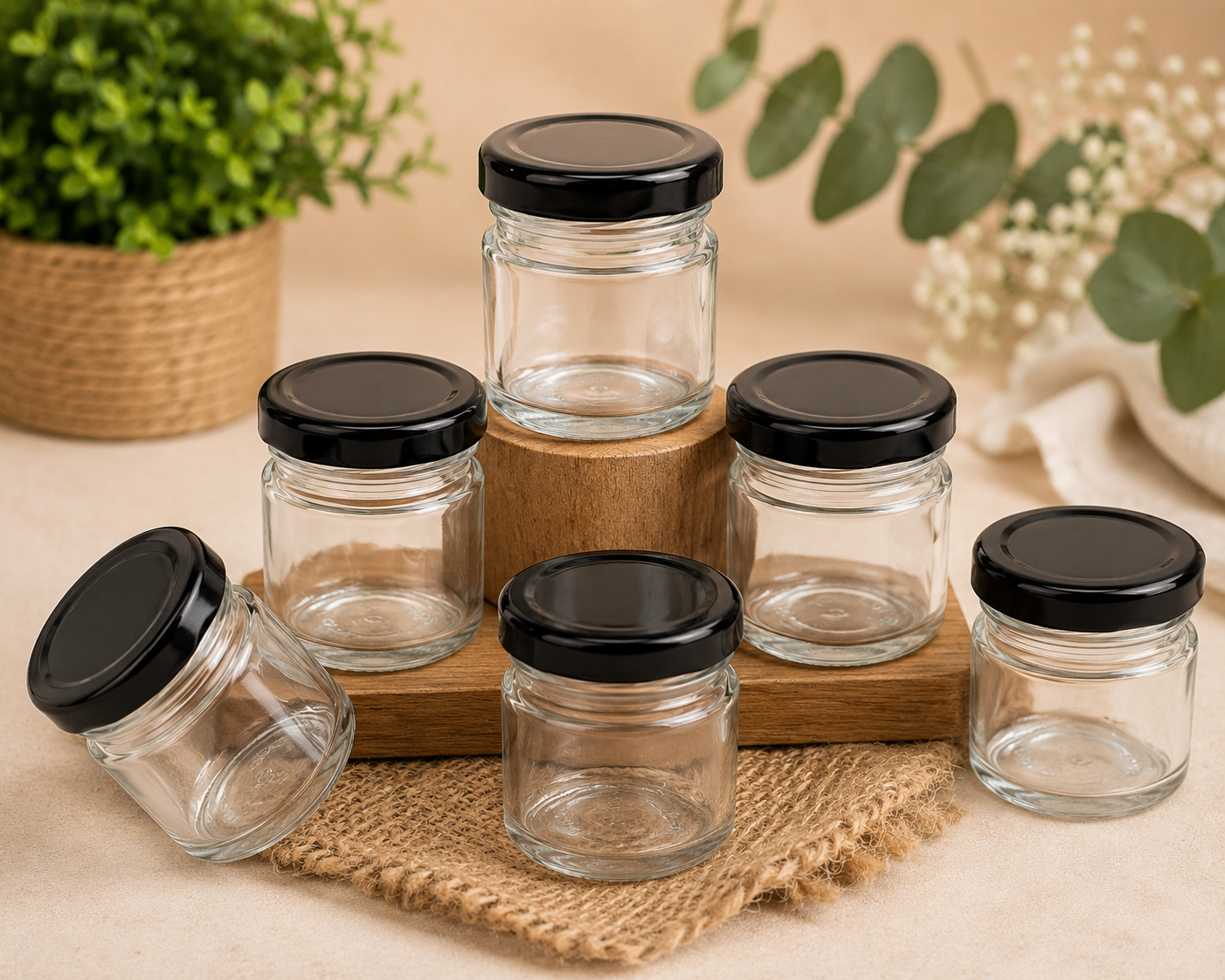 Glass Candle Jars 40ml Glass Jar (B. Cap) 6pcs PM093