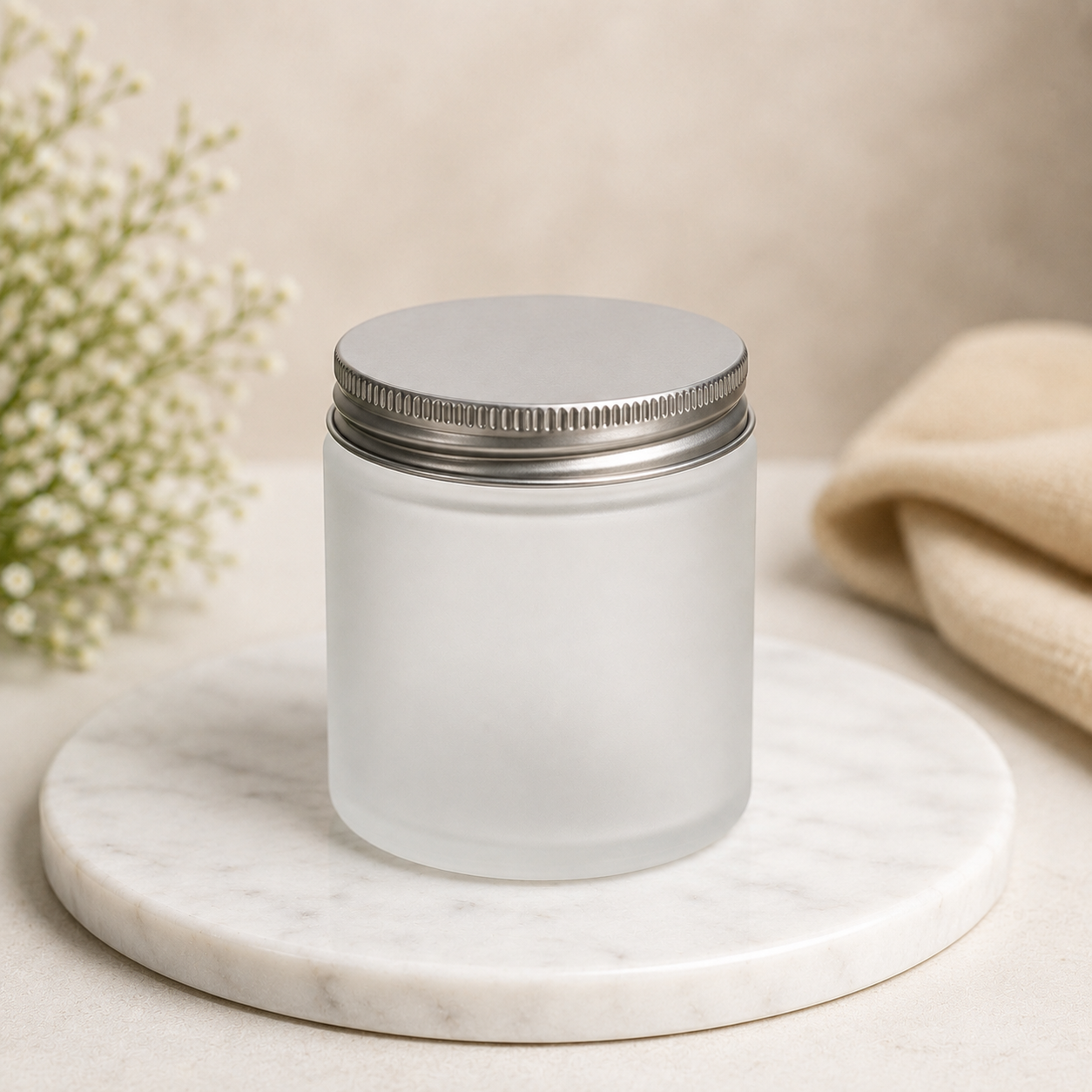 250ml Frosted Silver Cap 6 pcs PM235