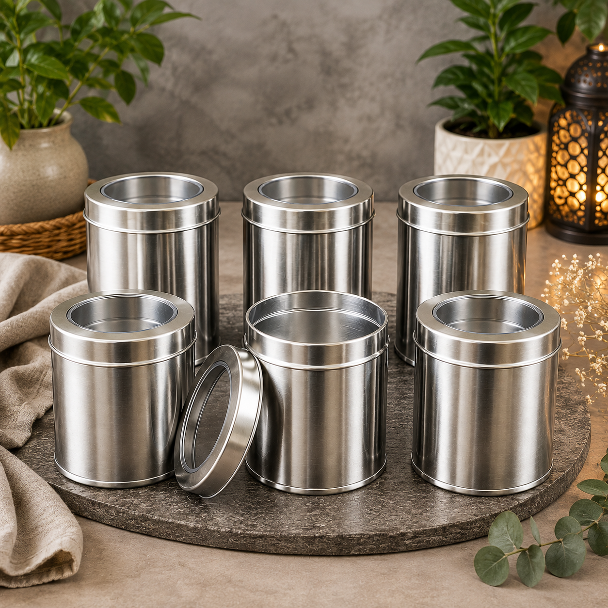 Metal Tin Container 110ml 6pcs PM355