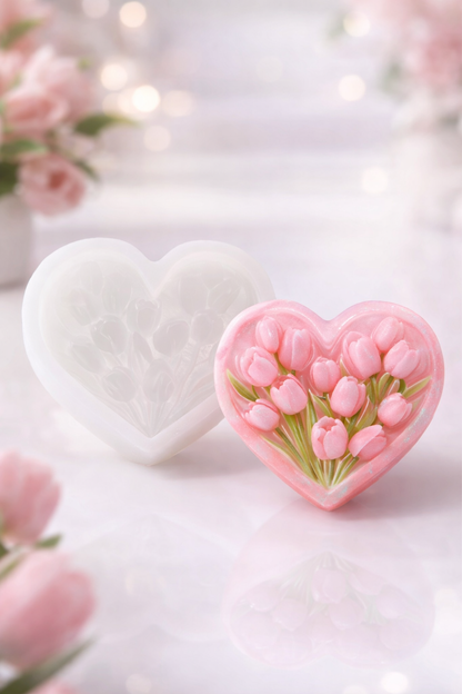 Heart Shape Tulip Fondant Flower |WCM811