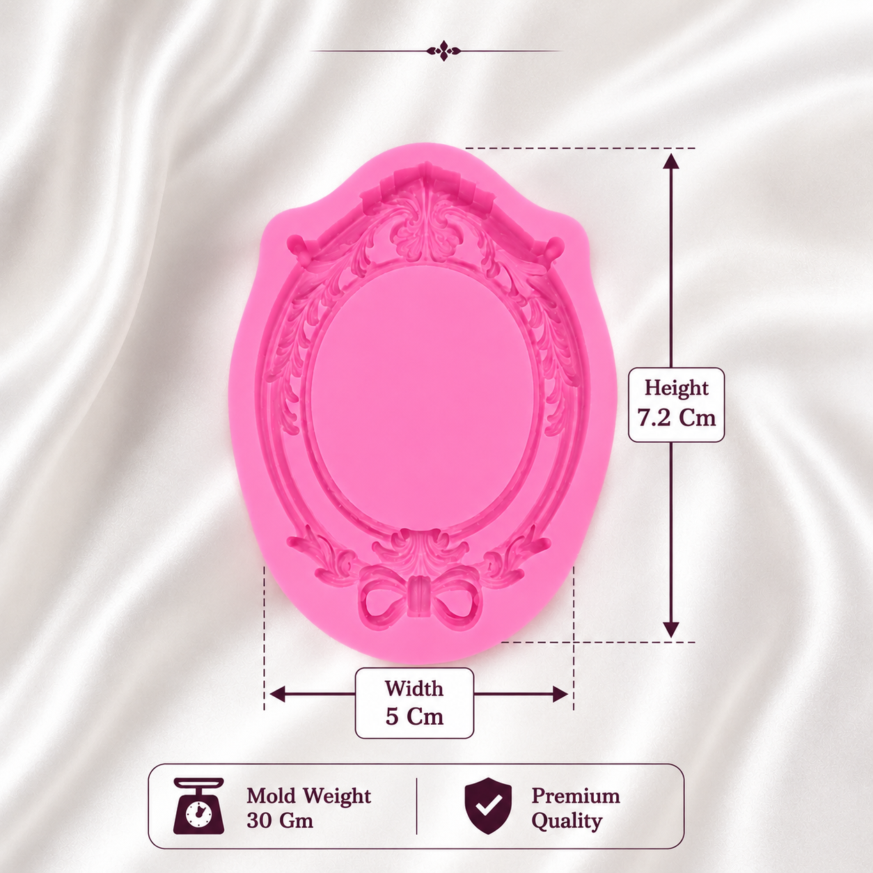 Vintage Floral Oval Frame Mold| CFM556