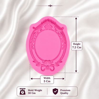 Vintage Floral Oval Frame Mold| CFM556