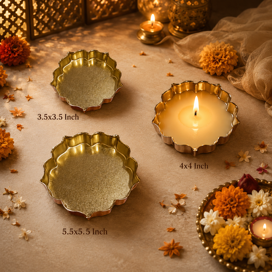 Golden Flat Lotus Urli Bowl | PM420