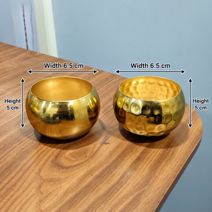 Brass Round Urli Bowl – Hammered & Plain Finish | WCT021