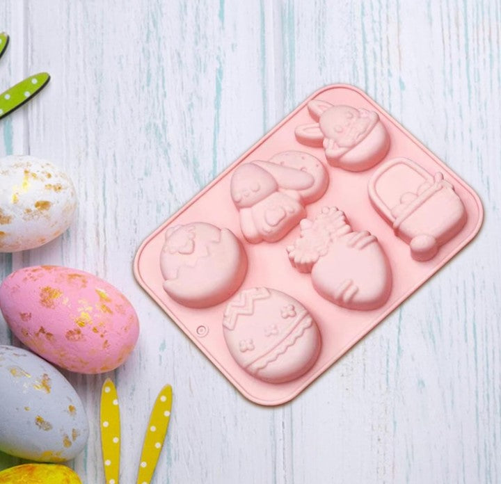 Cute Easter Bunny & Egg Silicone Mold for Candle, Soap & Resin Art 