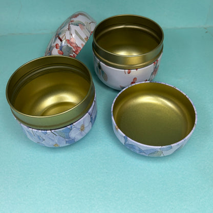 TIN CANS METAL EMPTY ROUND CANDLE CONTAINERS 8pcs PM320