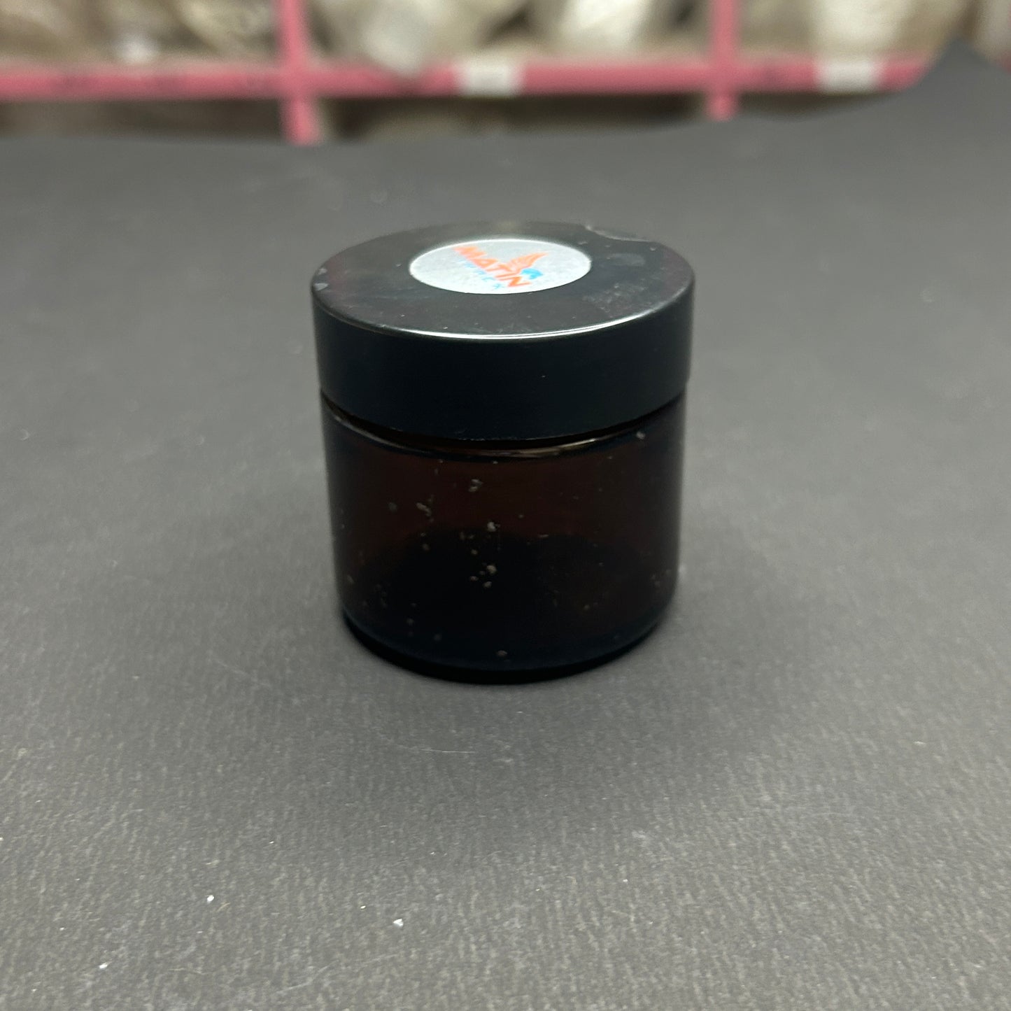 60 Grams Amber Glass Jar +White led + Black Cap 12 pcs PM022