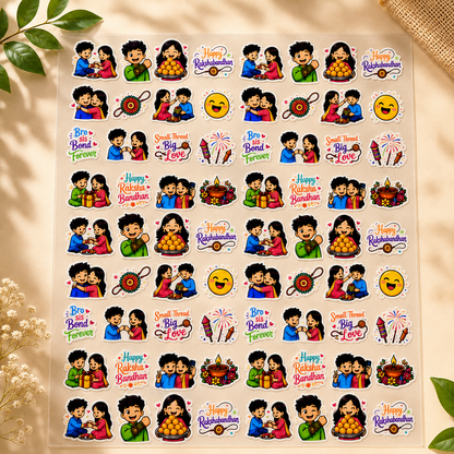 UV Transfer Sticker Sheet – Raksha Bandhan Brother-Sister Sticker  | UV019