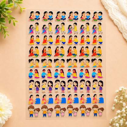 UV Transfer Sticker Sheet – Cute Raksha Bandhan Sibling Sticker | UV020