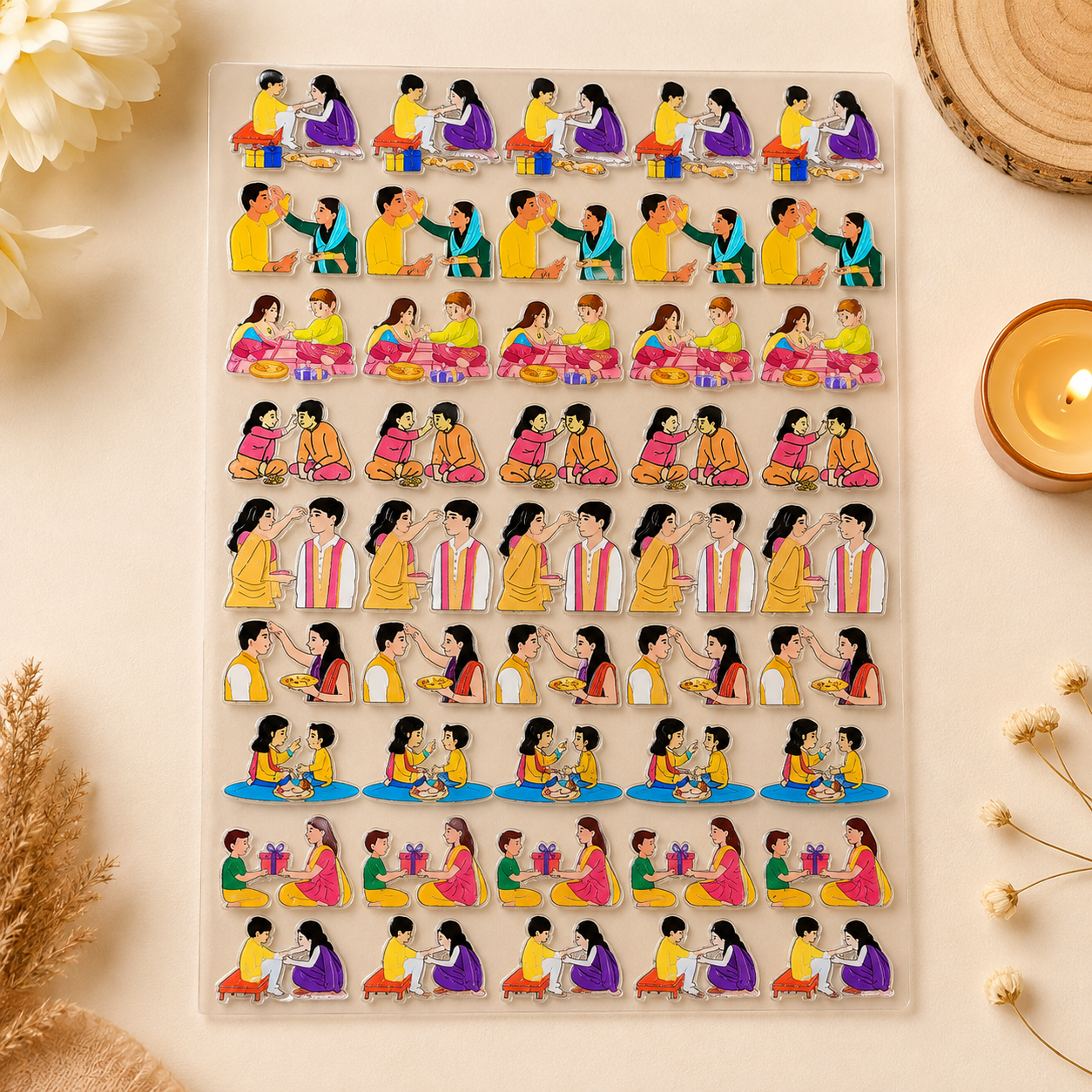 UV Transfer Sticker Sheet – Rakhi Brother Sister Bond Stickers | UV021