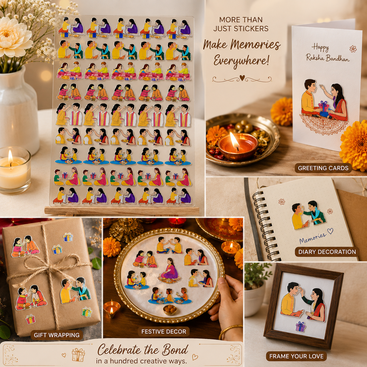 UV Transfer Sticker Sheet – Rakhi Brother Sister Bond Stickers | UV021