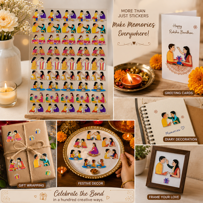 UV Transfer Sticker Sheet – Rakhi Brother Sister Bond Stickers | UV021