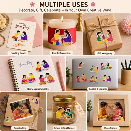 UV Transfer Sticker Sheet – Rakhi Brother Sister Bond Stickers | UV021