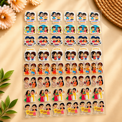 UV Transfer Sticker Sheet – Brother Sister Moments Rakhi Stickers | UV022