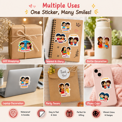 UV Transfer Sticker Sheet – Brother Sister Moments Rakhi Stickers | UV022