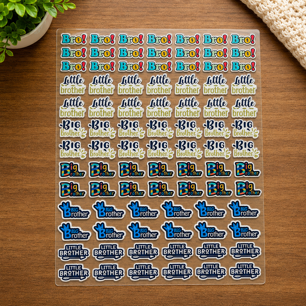 UV Transfer Sticker Sheet – Big Brother & Little Brother Sticker | UV026