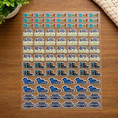 UV Transfer Sticker Sheet – Big Brother & Little Brother Sticker | UV026