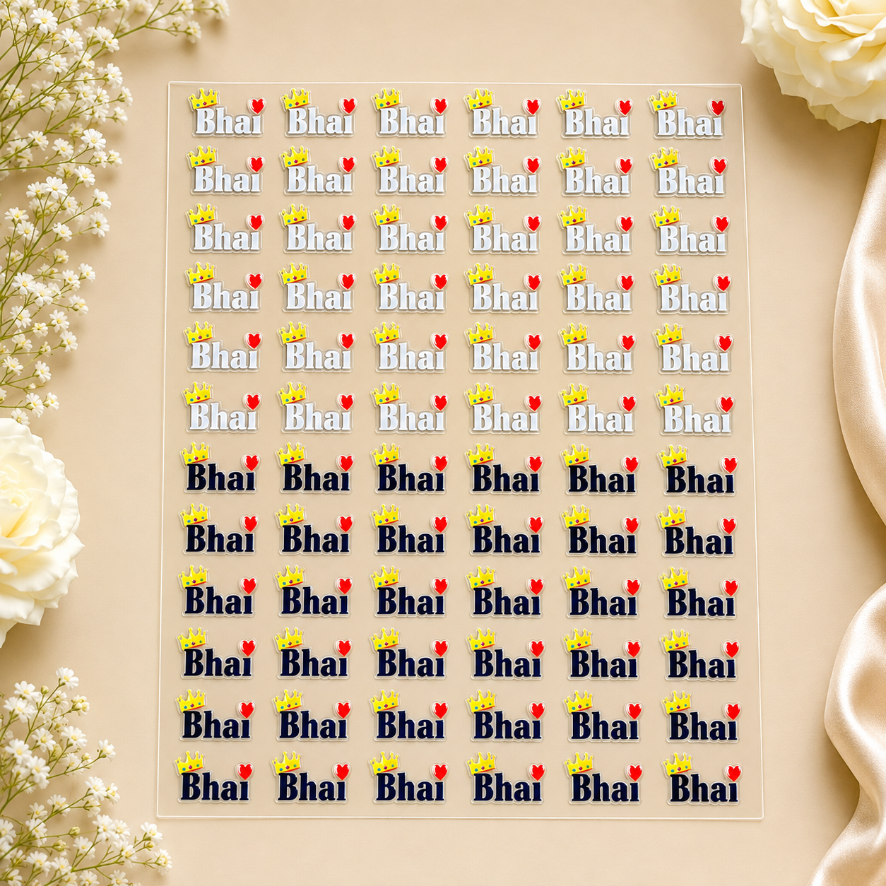 UV Transfer Sticker Sheet – Bhai Love Crown Stickers | UV027
