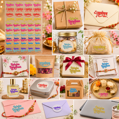 UV Transfer Sticker Sheet – Raksha Bandhan Hindi & English Stickers