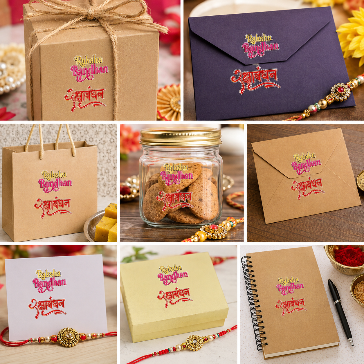 UV Transfer Sticker Sheet – Raksha Bandhan Hindi & English Stickers