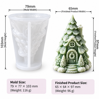 Enchanted Christmas Tree Cottage Silicone Mold | WCM971