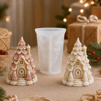 Enchanted Christmas Tree Cottage Silicone Mold | WCM971