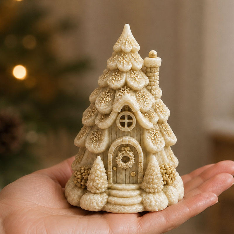 Enchanted Christmas Tree Cottage Silicone Mold | WCM971