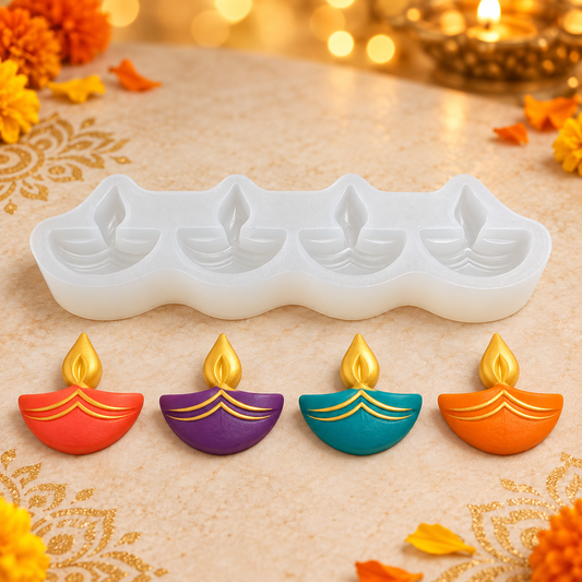 4 Cavity Diya Shape Silicone Mold | MLD-CFM504[own]