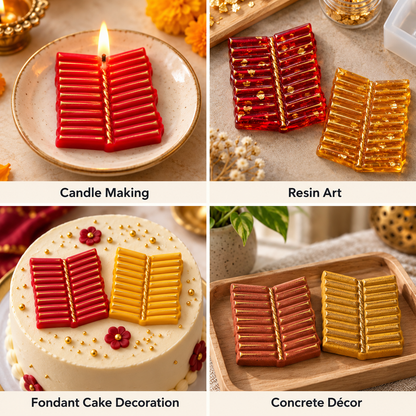 4 Cavity Diwali Firecracker Ladi Shape Silicone Mold | MLD-CFM510
