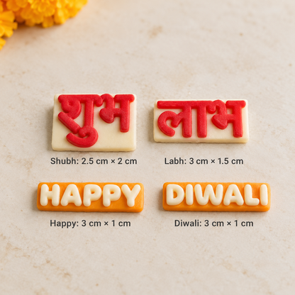 4 Cavity Shubh Labh Happy Diwali Silicone Mold | MLD-CFM507[own]