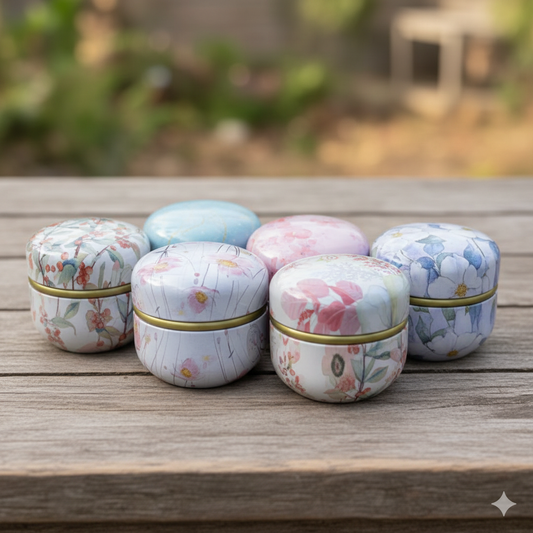 TIN CANS METAL EMPTY ROUND CANDLE CONTAINERS 8pcs PM320